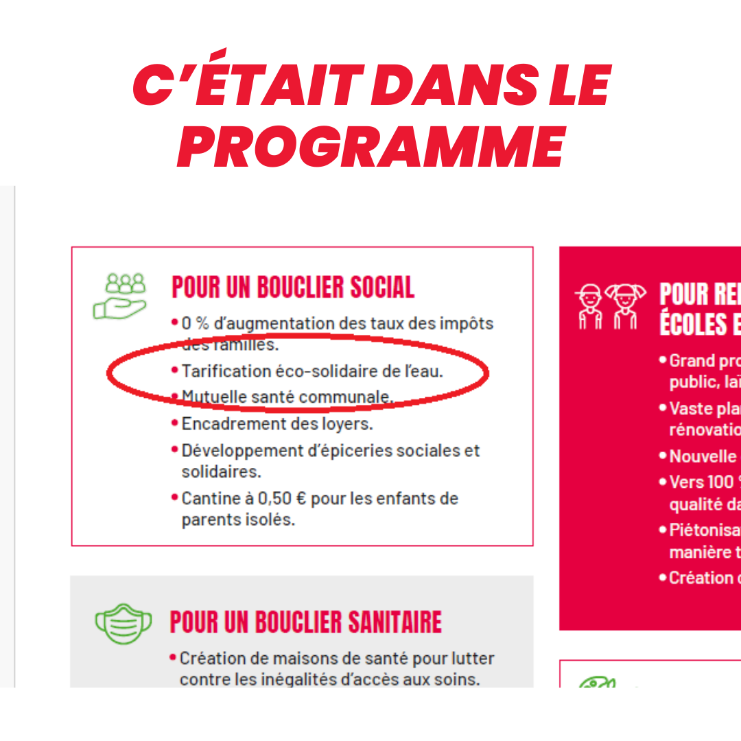 tarification eau programme