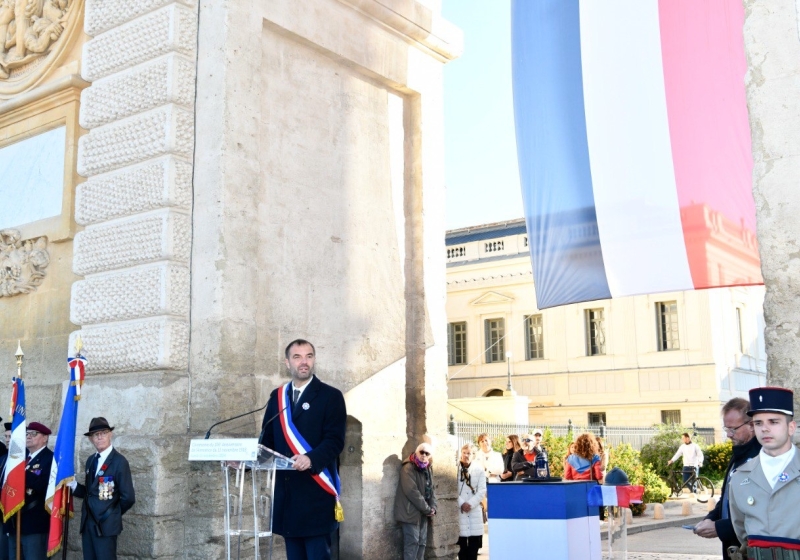 Michaël Delafosse lors du discours de la Commémoration du 106e anniversaire de l’Armistice de 1918